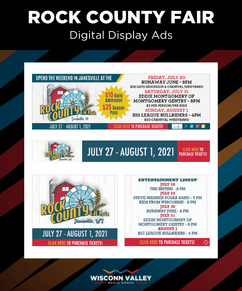 Sample digital display ads for Rock County Fair 2021
